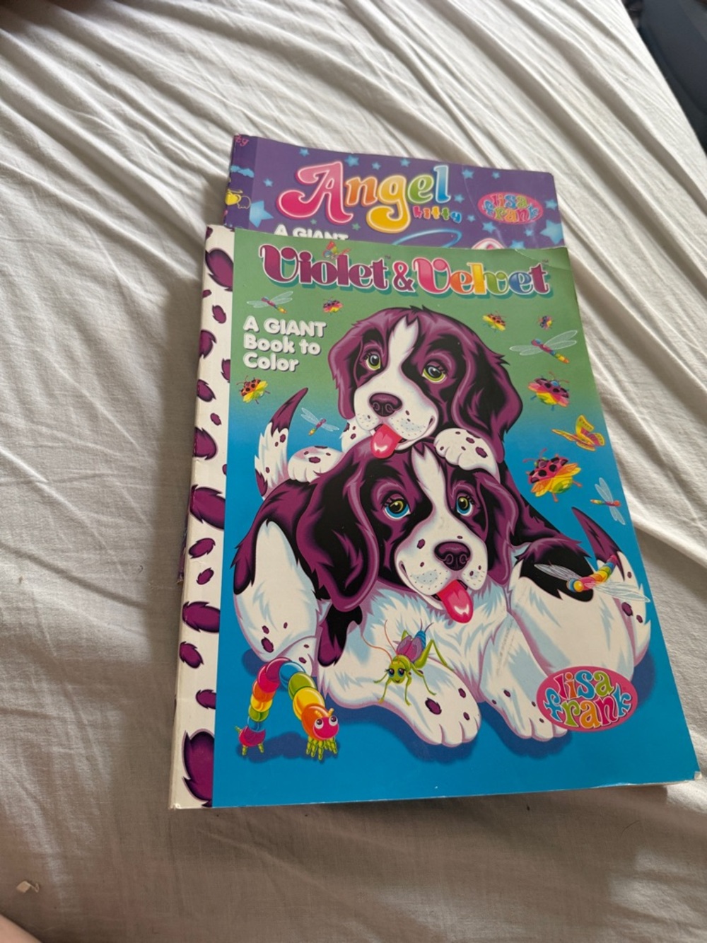 Lisa Frank Violet & Velvet Puppy Coloring Book - Purple, Blue, Green x2